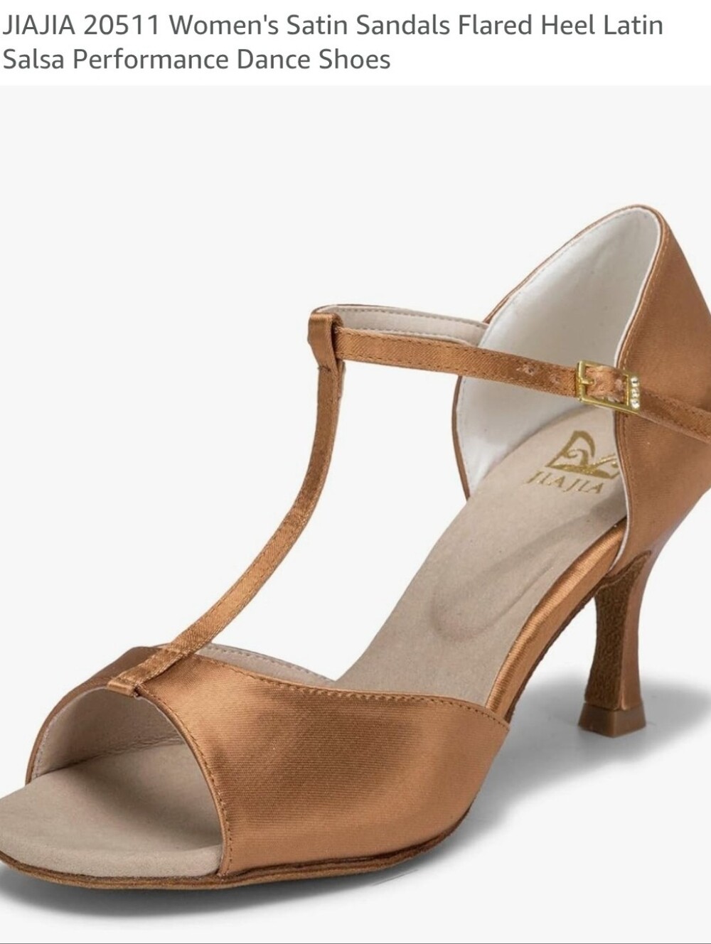 Women's Metallic Copper Satin Strappy Dance Heels - Picture 3 of 11